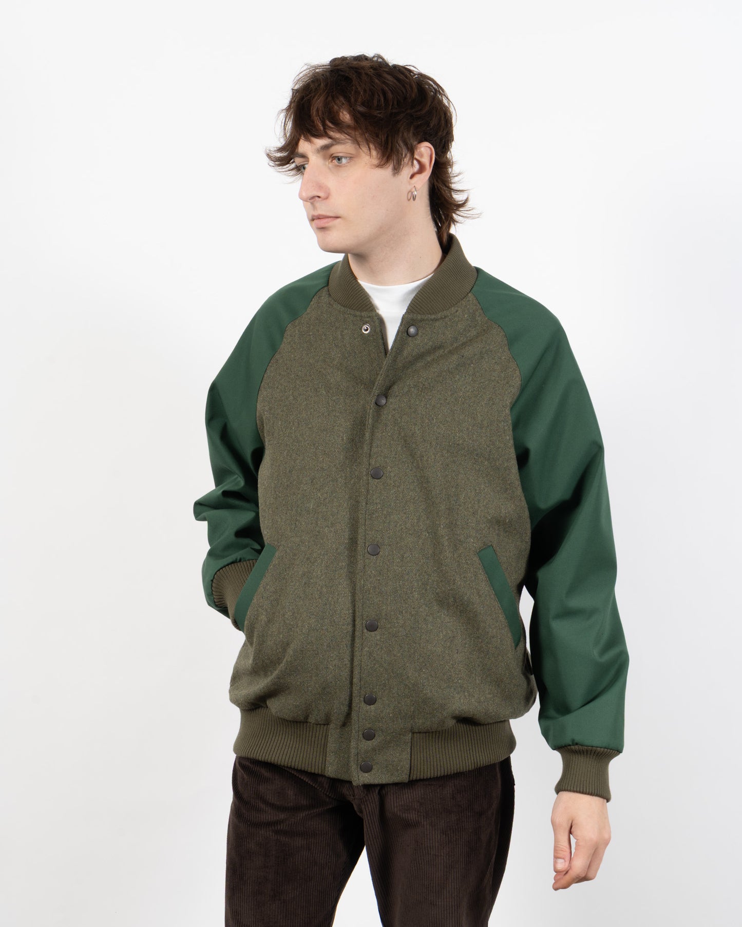 BLOC VARSITY JACKET - Ivy Green