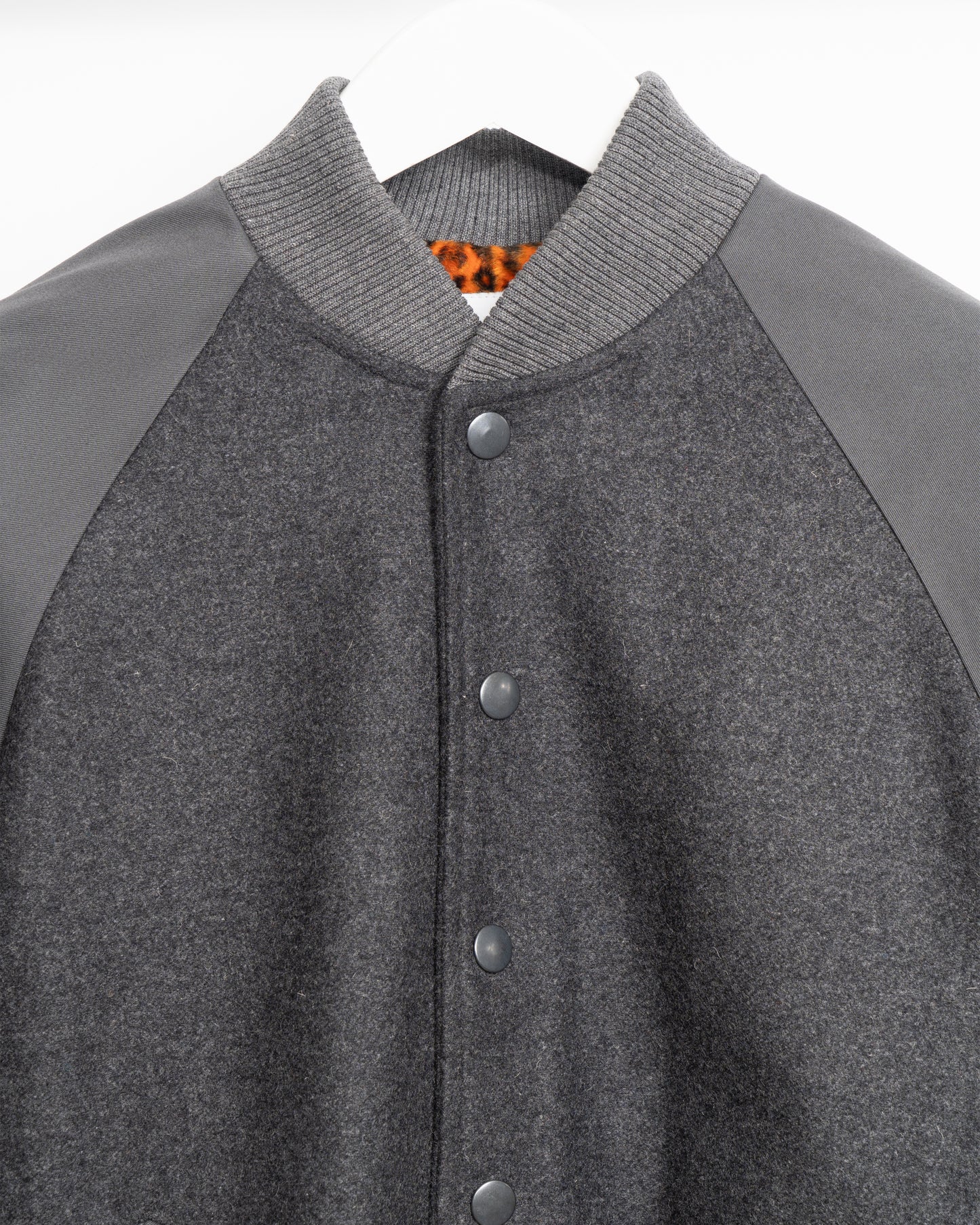 BLOC VARSITY JACKET - Double Grey