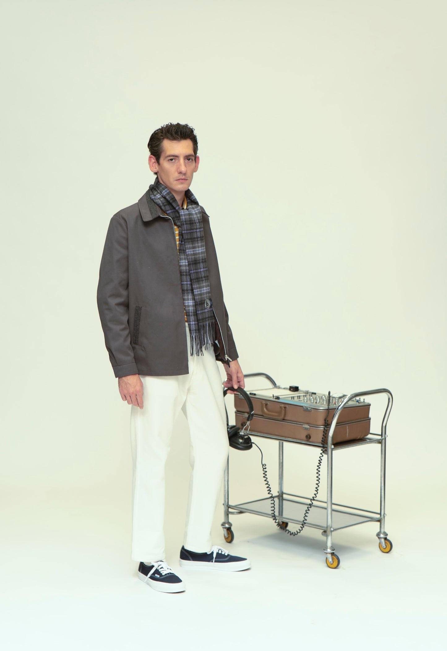 TARTAN Lambswool scarf (Grey)