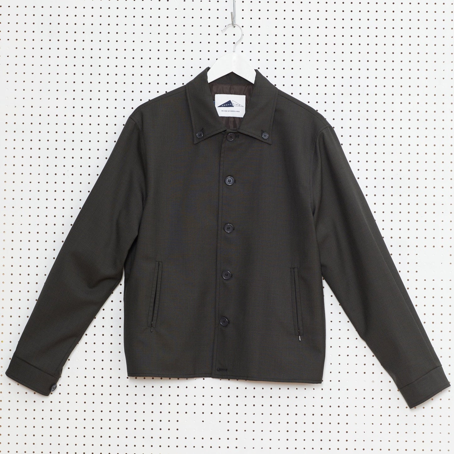 ISLAND Button down collar puppy tooth jacket (Dark Olive)