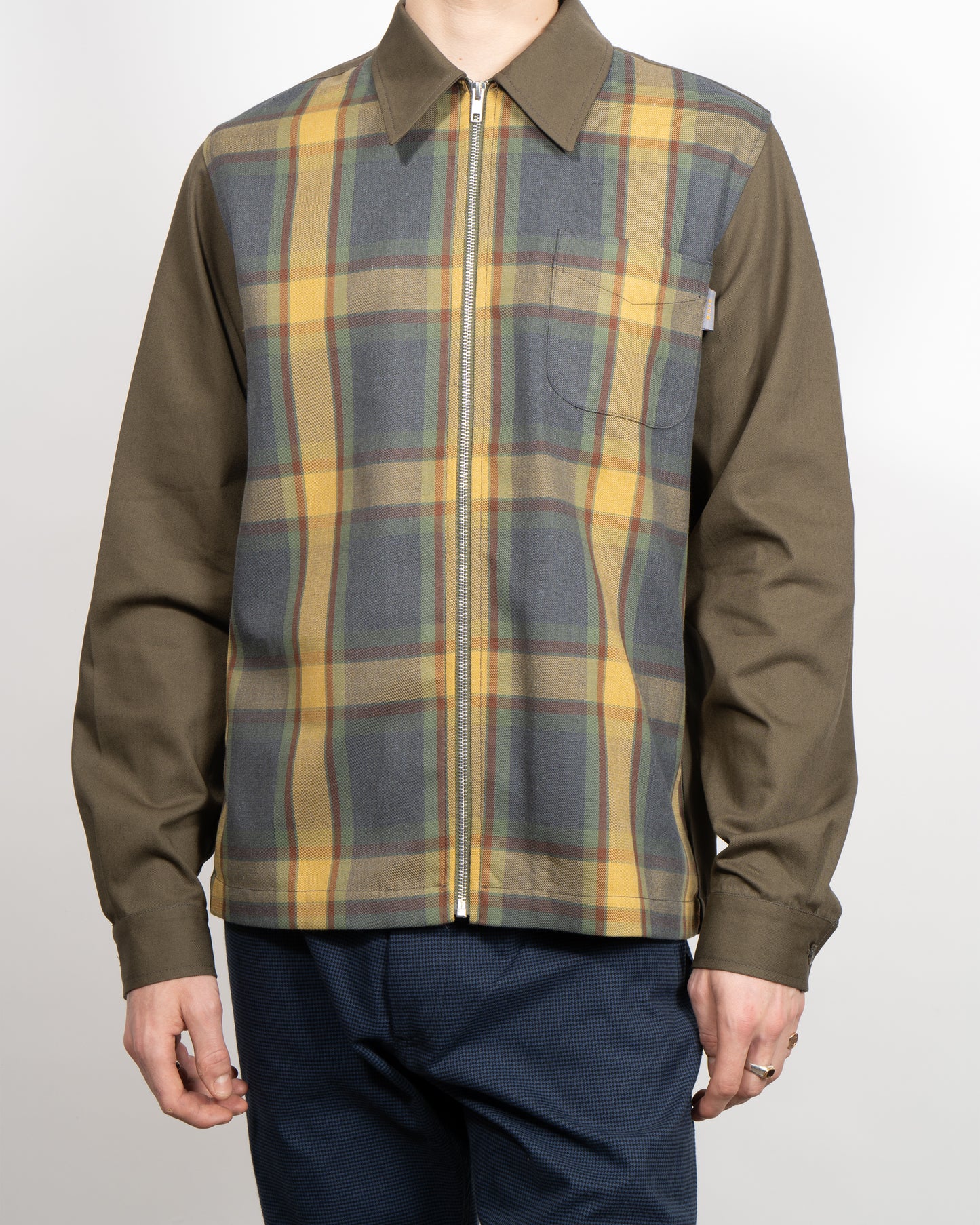 Yard - Mustard tartan panel shirt
