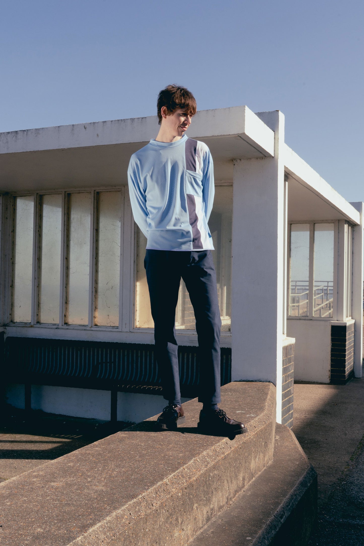 MOTO Aertex stripe jersey - Powder Blue