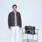 ISLAND Button down collar puppy tooth jacket (Dark Olive)