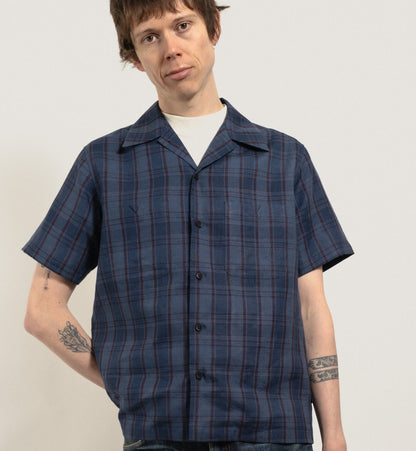 SONORAN Check linen shirt - Indigo