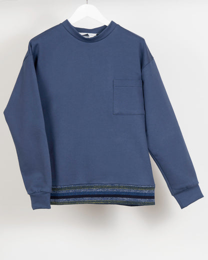 TIDE Mock turtle neck sweatshirt - Delft Blue