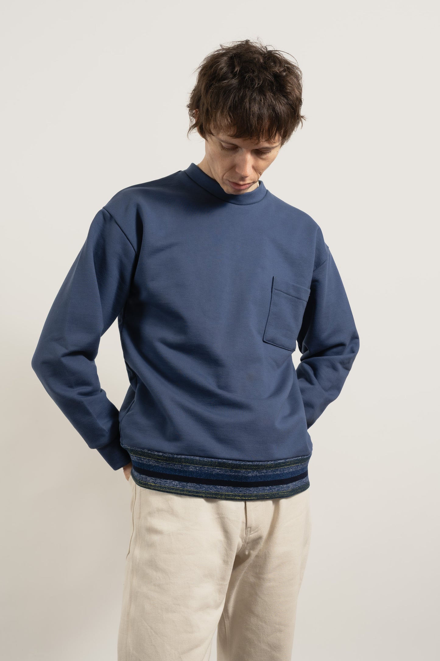 TIDE Mock turtle neck sweatshirt - Delft Blue