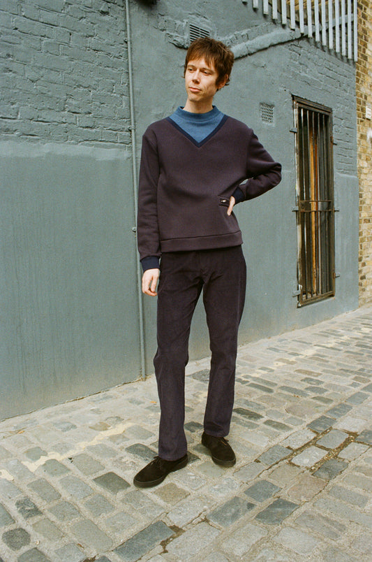 CASPER - Mock V Sweatshirt Blues