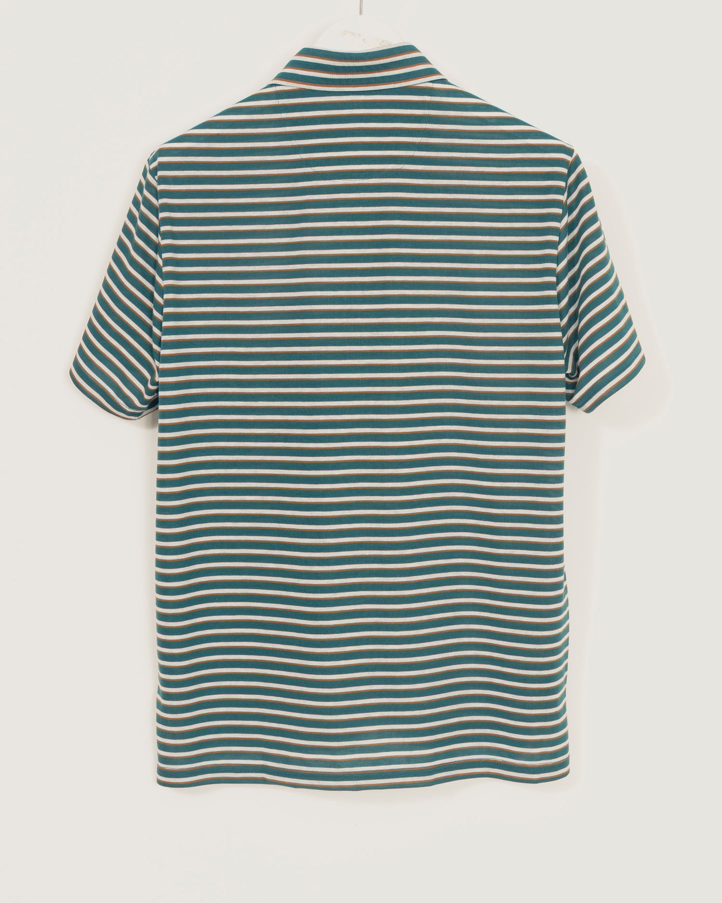 POOL Fine stripe polo - Ivy Green