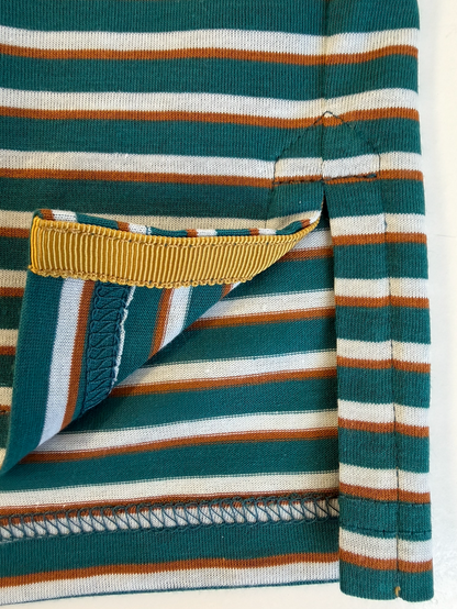 POOL Fine stripe polo - Ivy Green