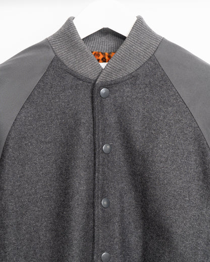 BLOC VARSITY JACKET - Double Grey
