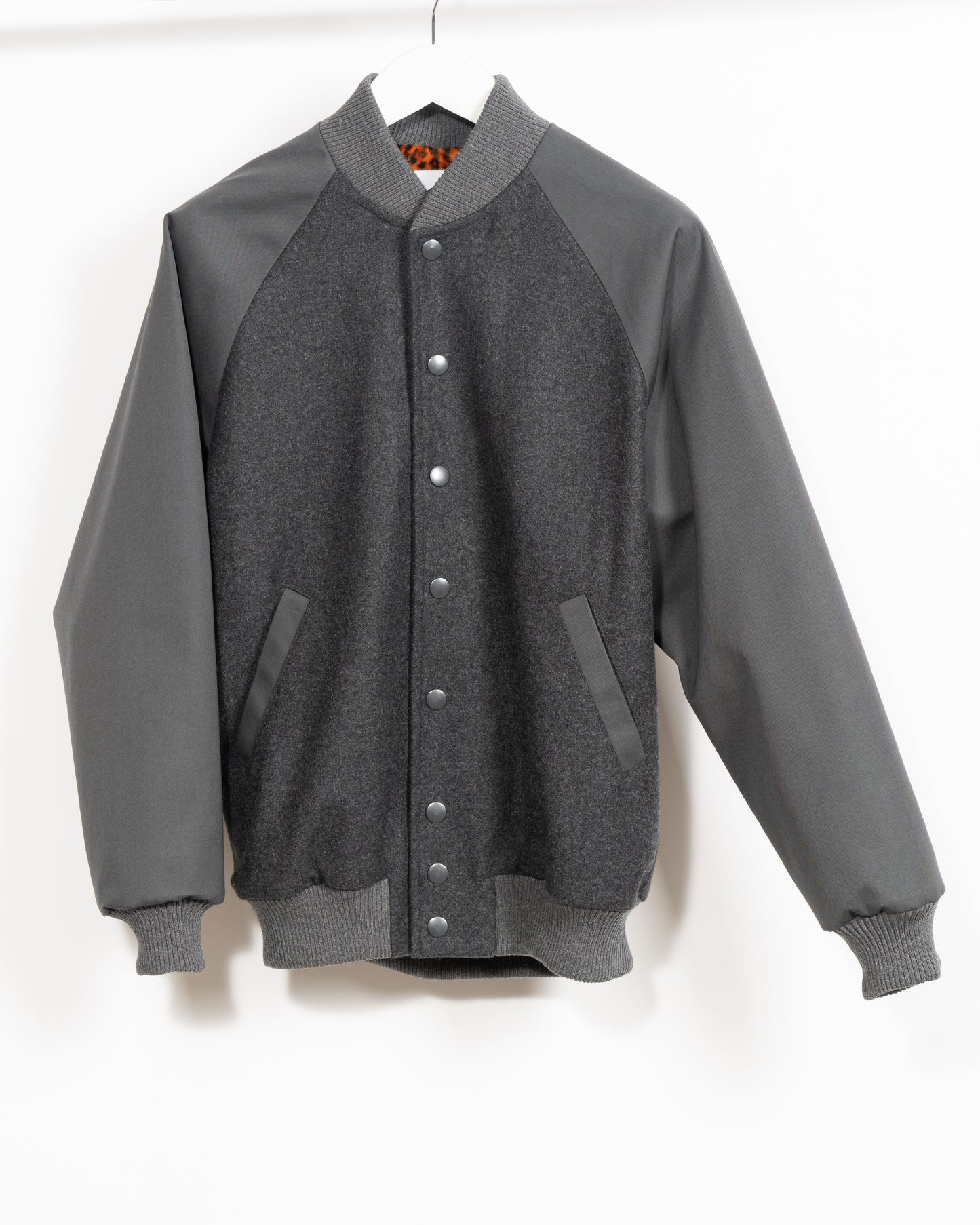BLOC VARSITY JACKET - Double Grey