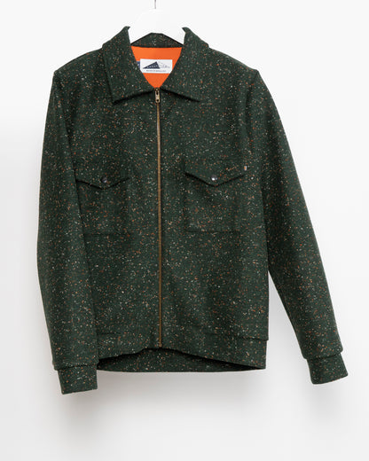 CODY ZIP SWEATSHIRT - Green Fleck