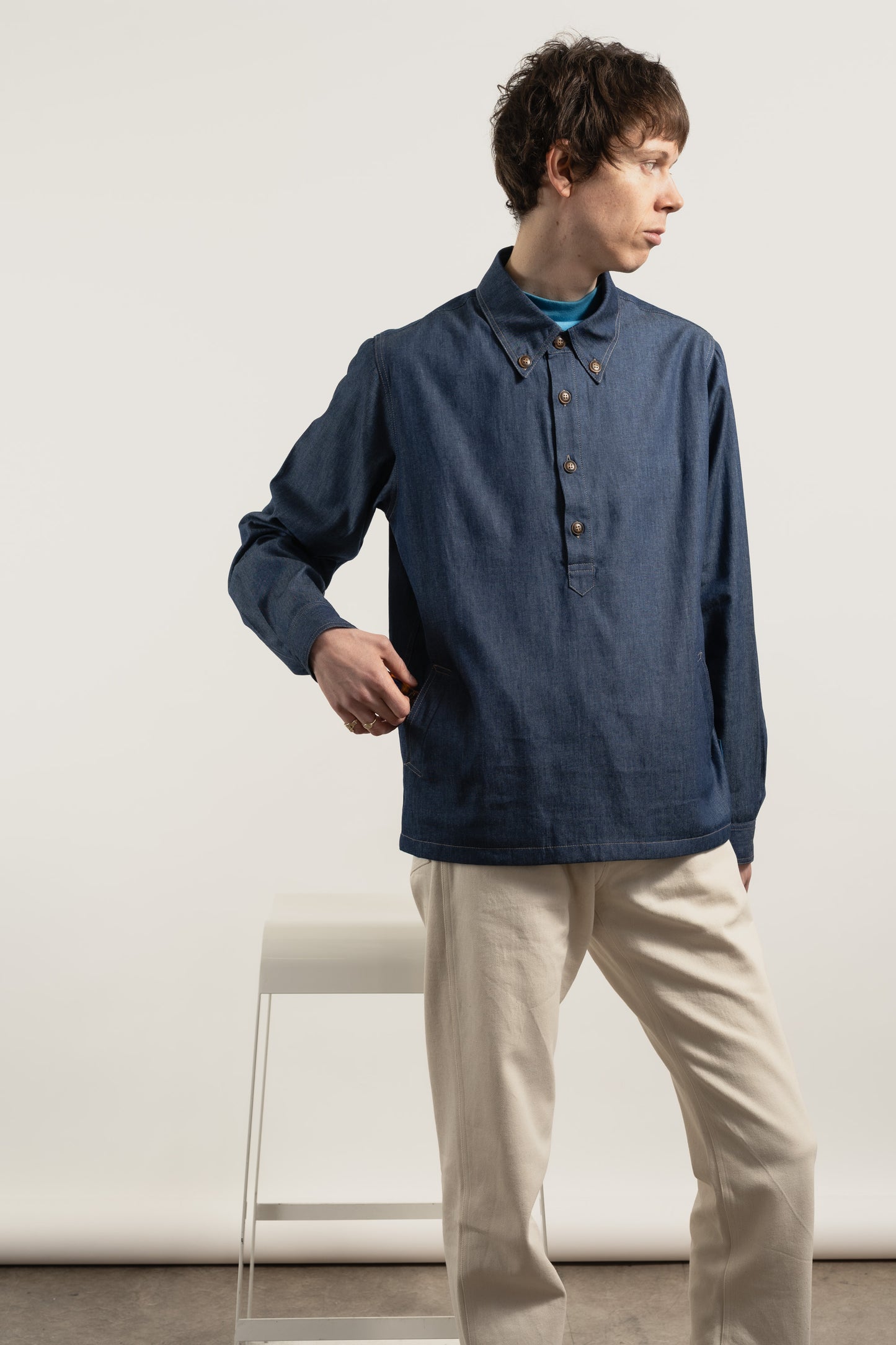 MAYNE Pop-Over Shirt - Indigo
