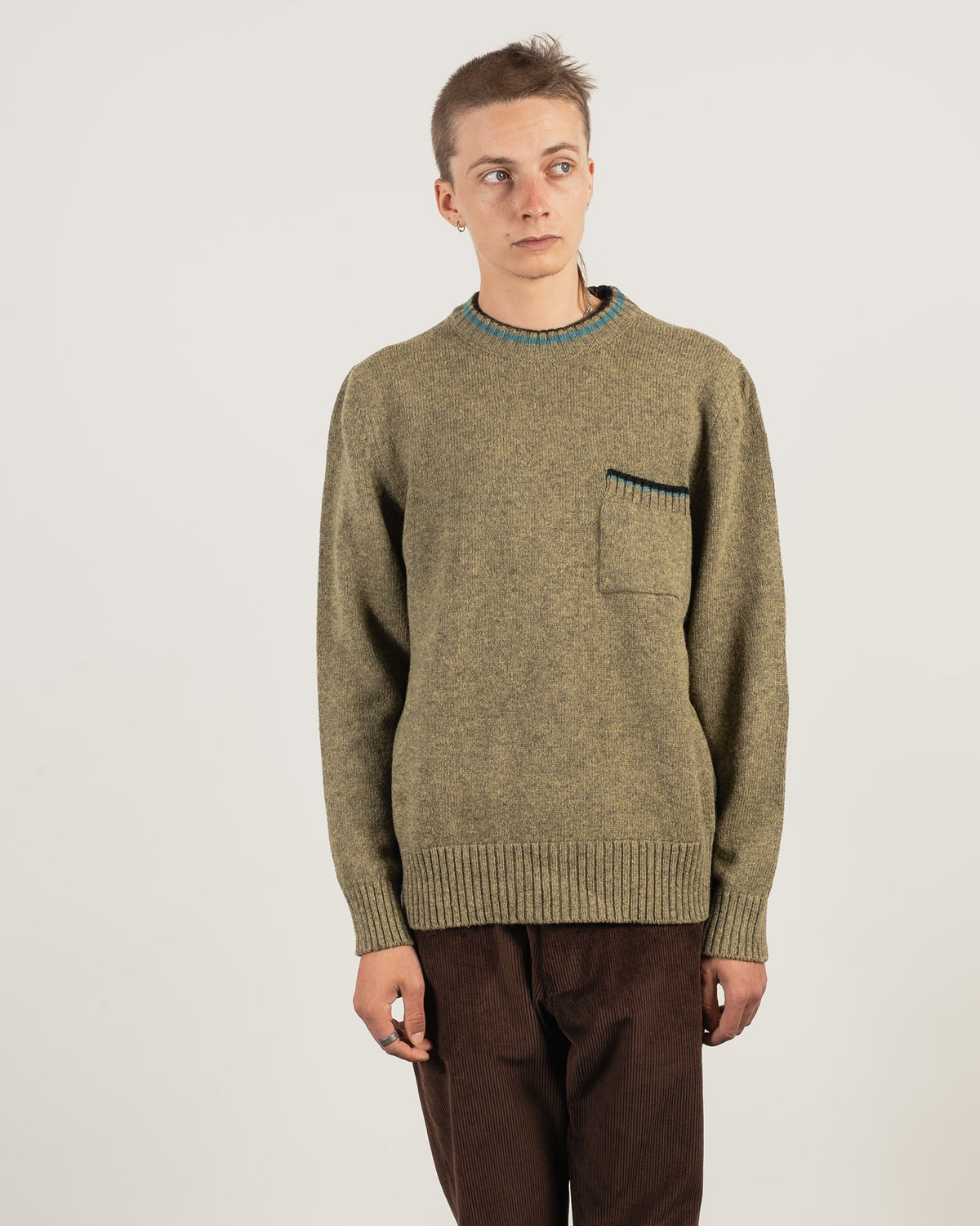 JOOK Shetland wool crew - Moss