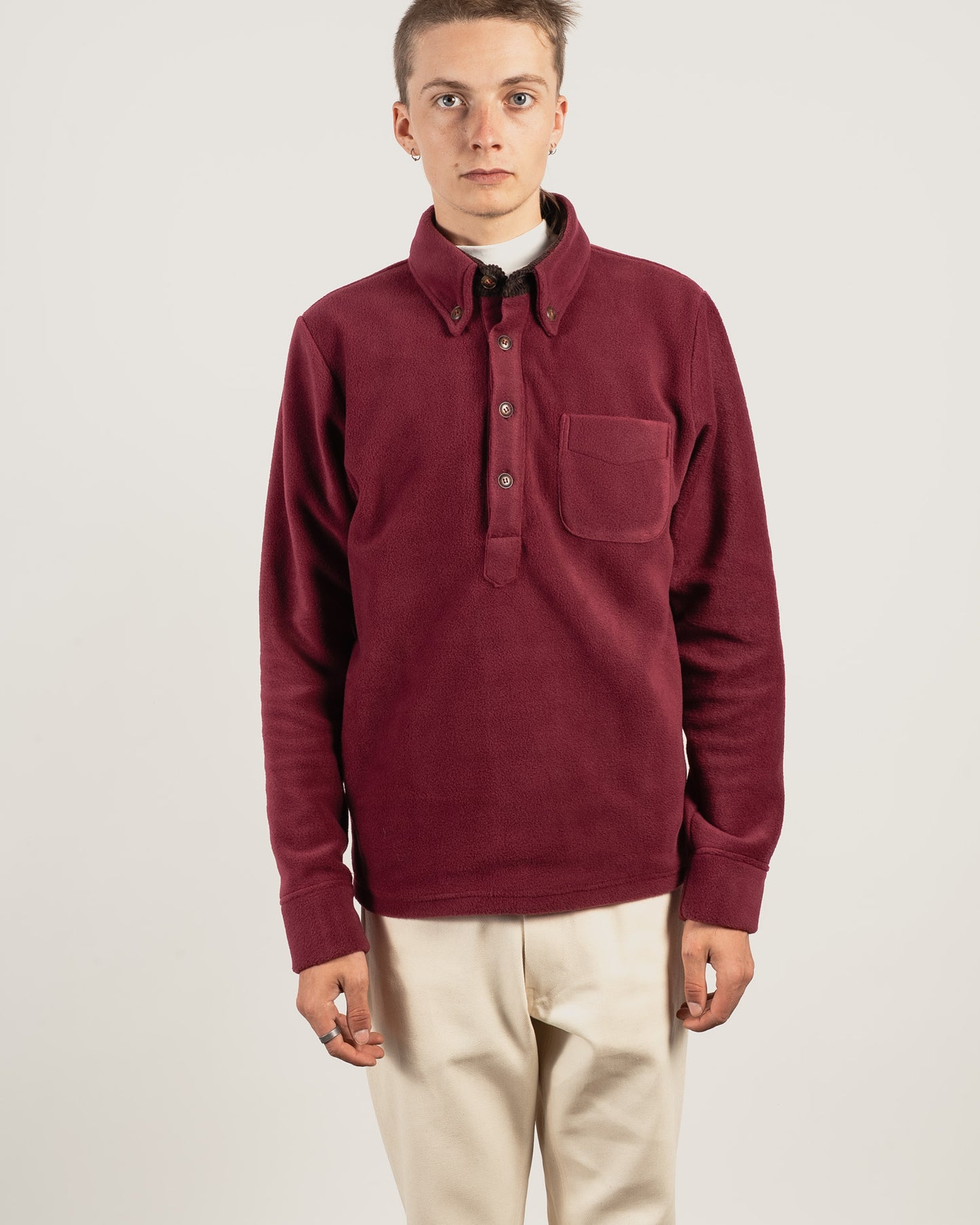 BROOK Fleece Polo shirt - Berry