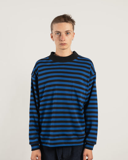 TIDE Stripe mock turtle neck sweatshirt
