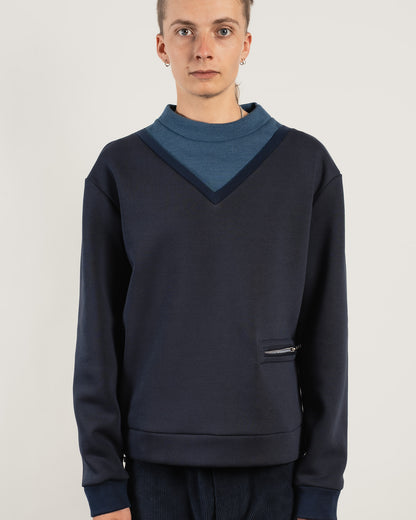 CASPER - Mock V Sweatshirt Blues