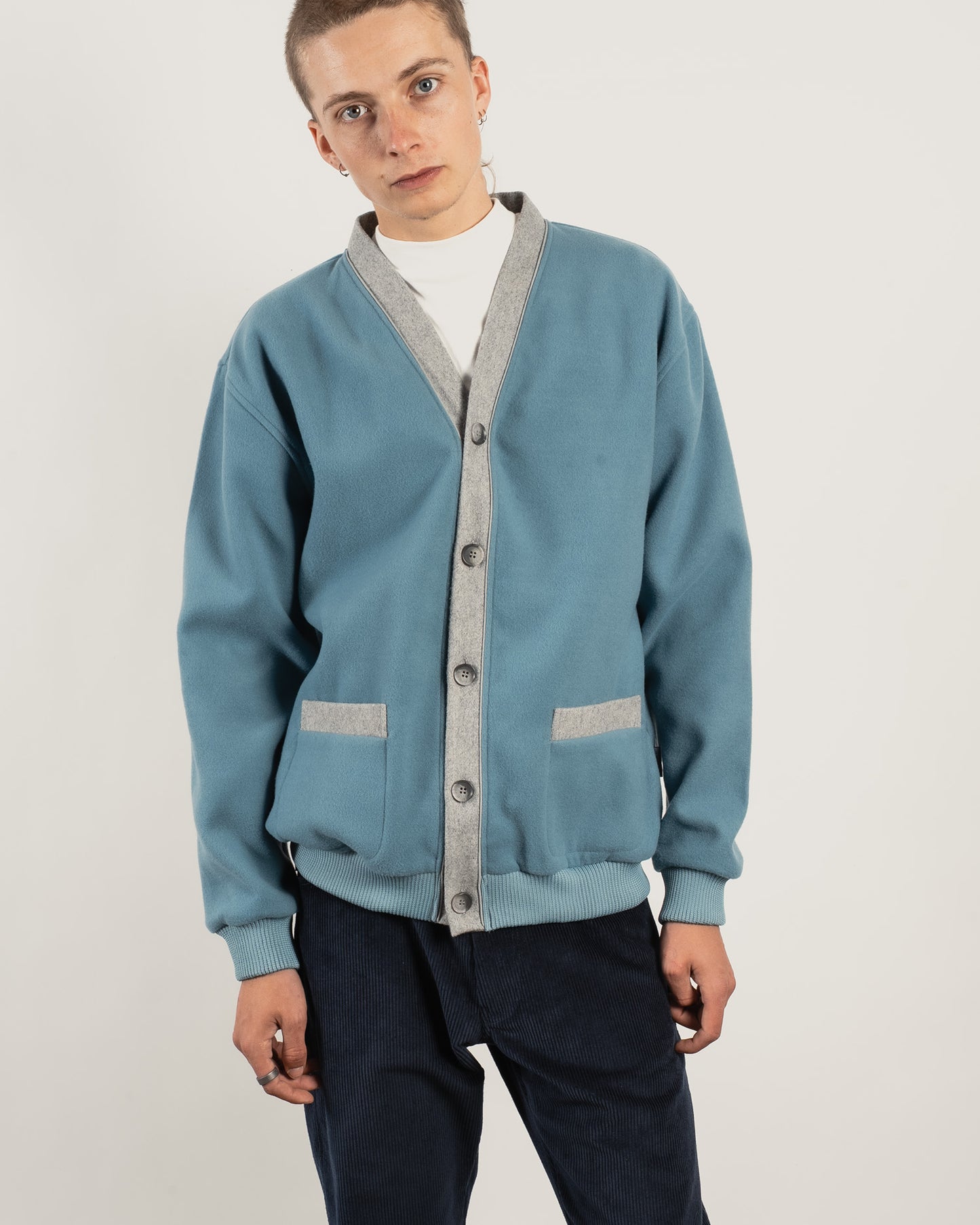 SMITH Cardigan - Duck Egg Blue