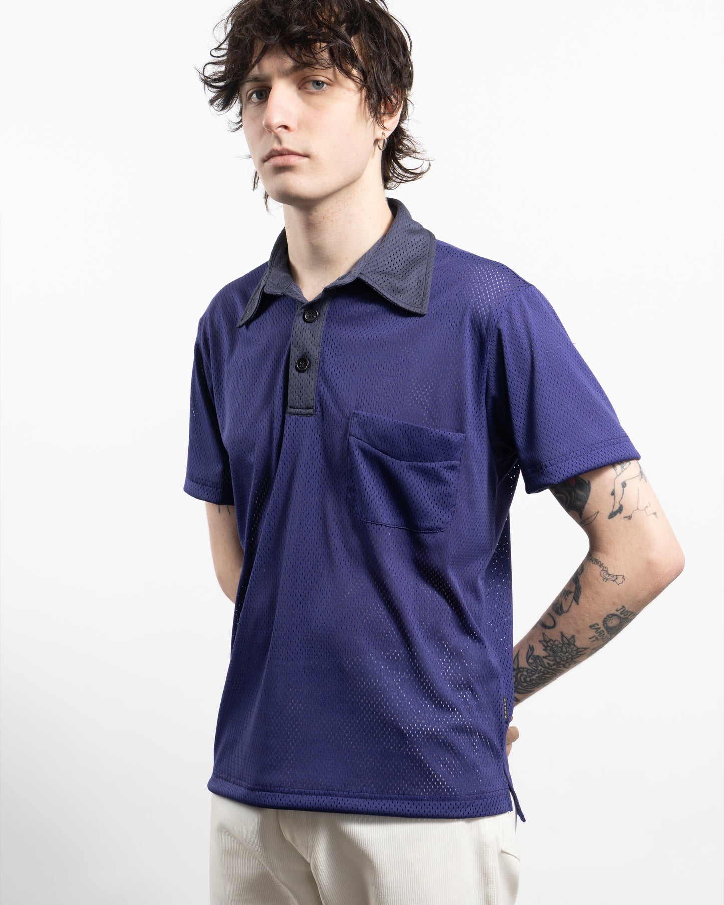 POOL Contrast Aertex polo - Deep Purple