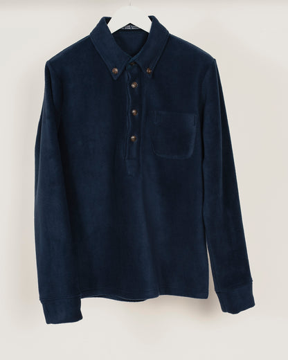 BROOK Fleece Polo shirt - Navy