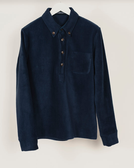 BROOK Fleece Polo shirt - Navy