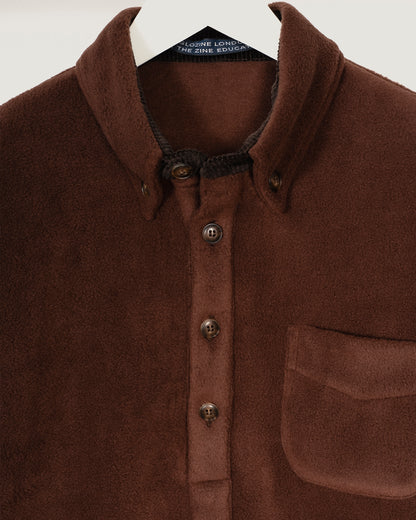 BROOK Fleece Polo shirt - Chestnut Brown