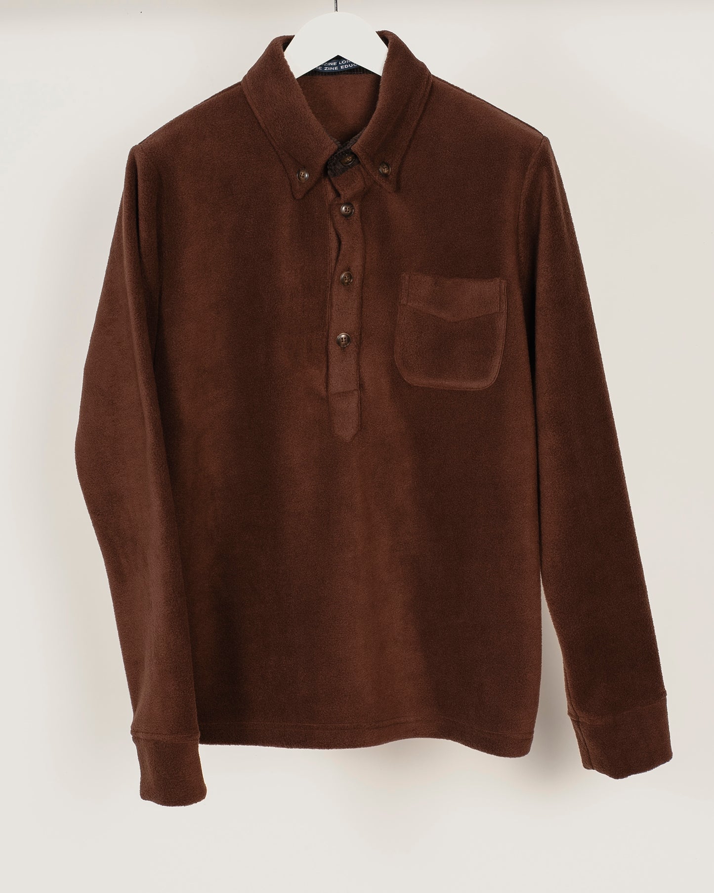 BROOK Fleece Polo shirt - Chestnut Brown