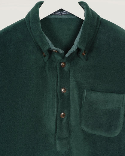 BROOK Fleece Polo shirt - Ivy Green