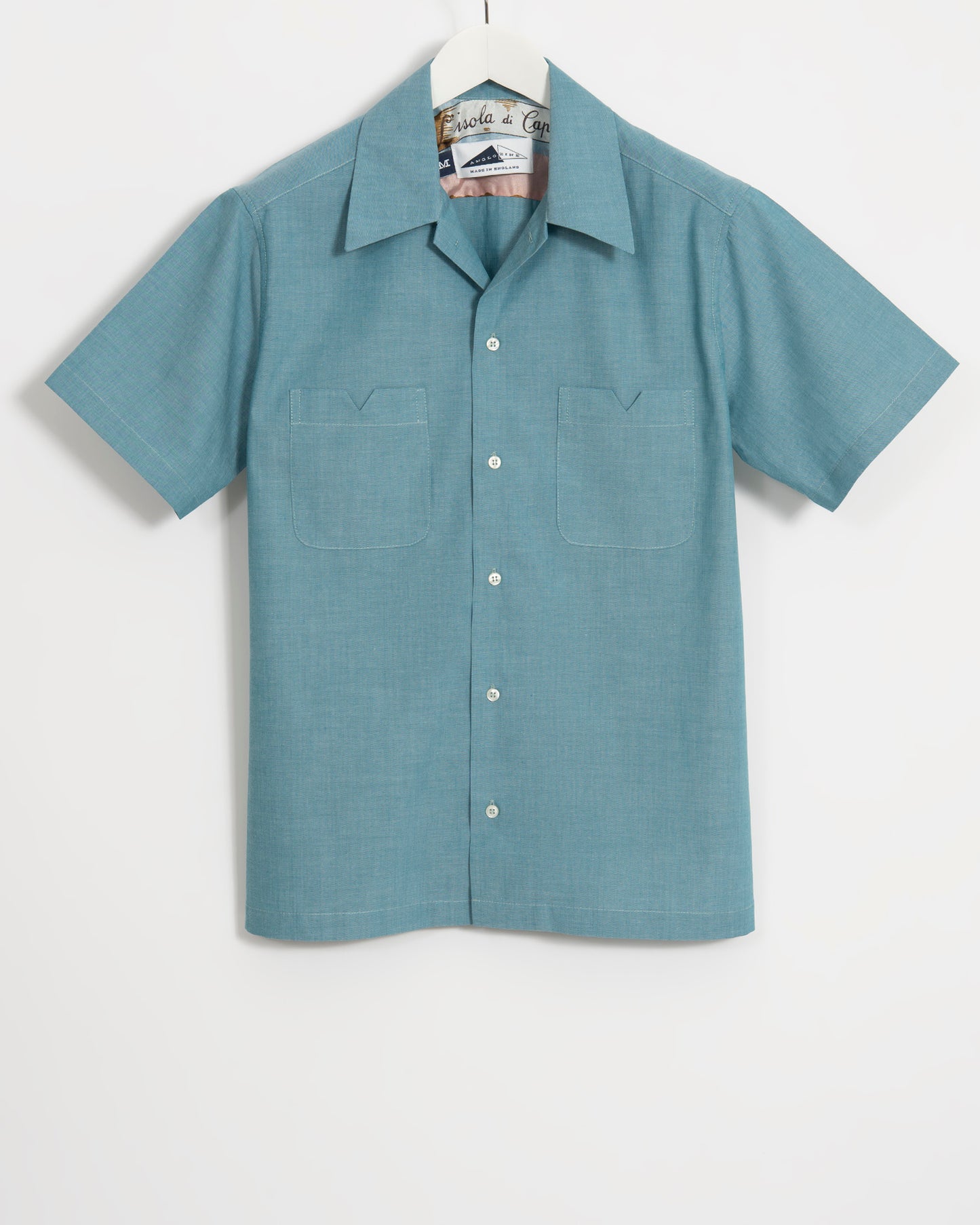 SONORAN Shirt with silk trim - Duck Egg Blue