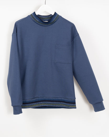 TIDE Mock turtle sweatshirt - Delft Blue