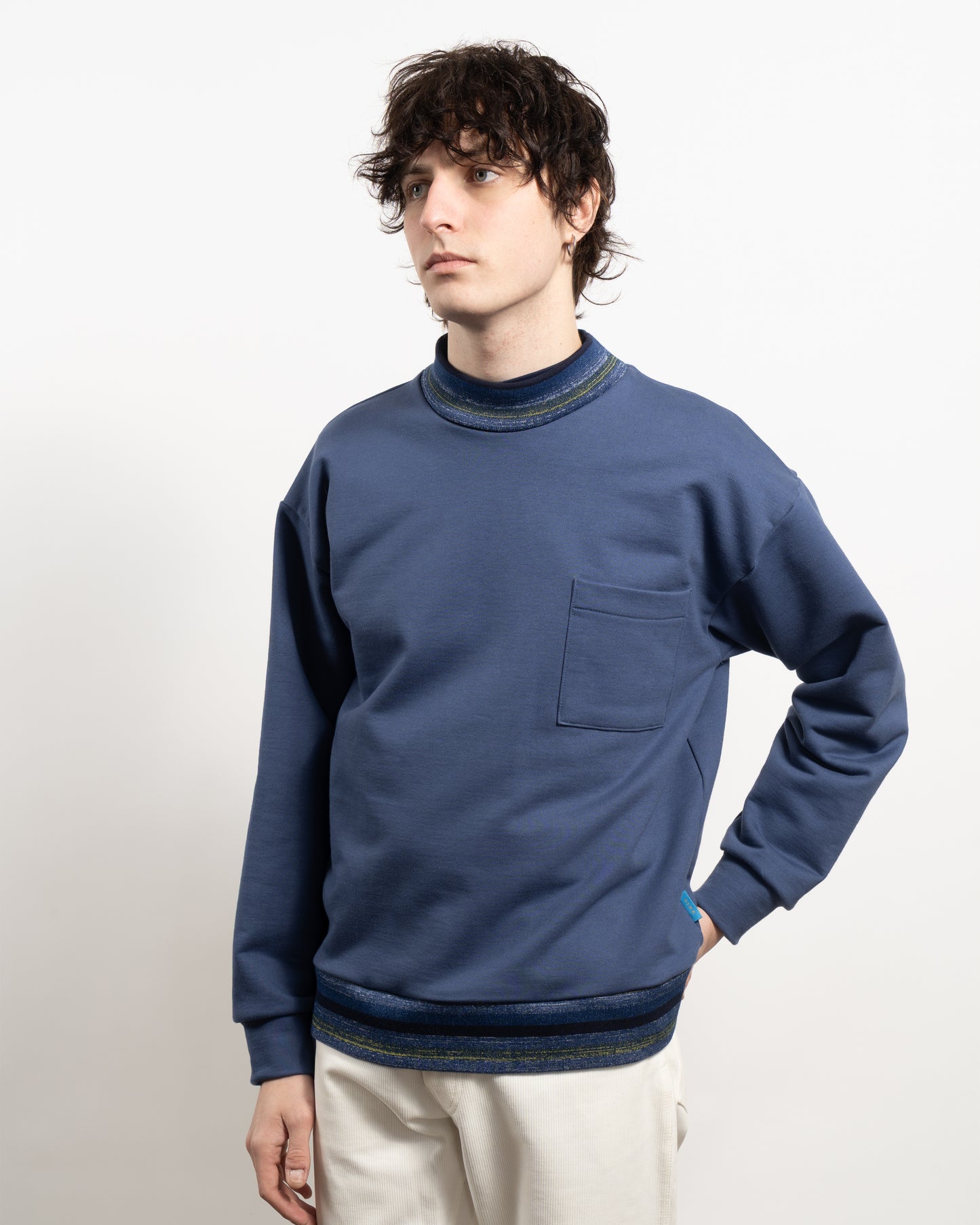 TIDE Mock turtle sweatshirt - Delft Blue