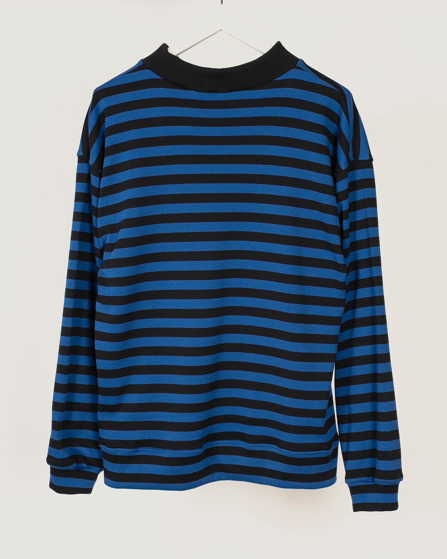 TIDE Stripe mock turtle neck sweatshirt