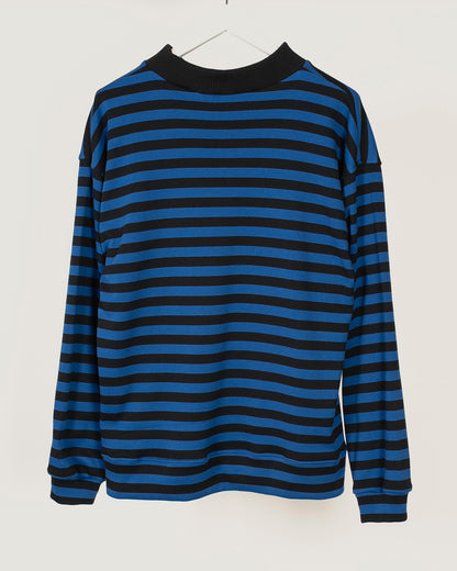 TIDE Stripe mock turtle neck sweatshirt