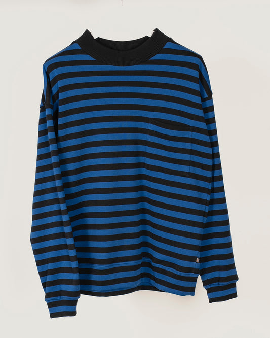 TIDE Stripe mock turtle neck sweatshirt