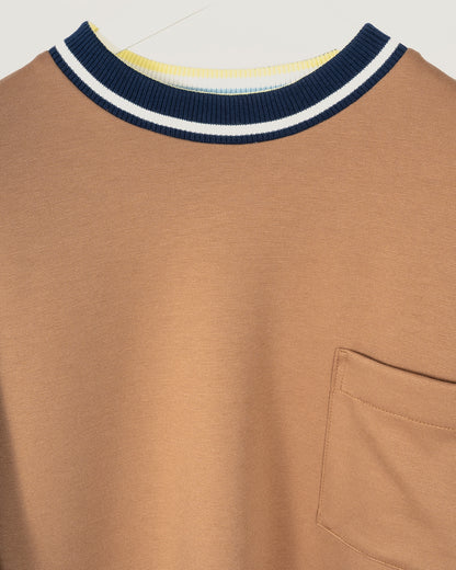TIDE Contrast collar sweatshirt - Camel