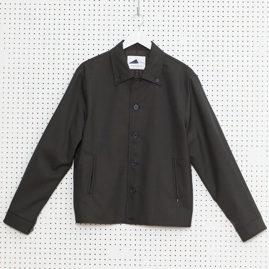 ISLAND Button down collar puppy tooth jacket (Dark Olive)