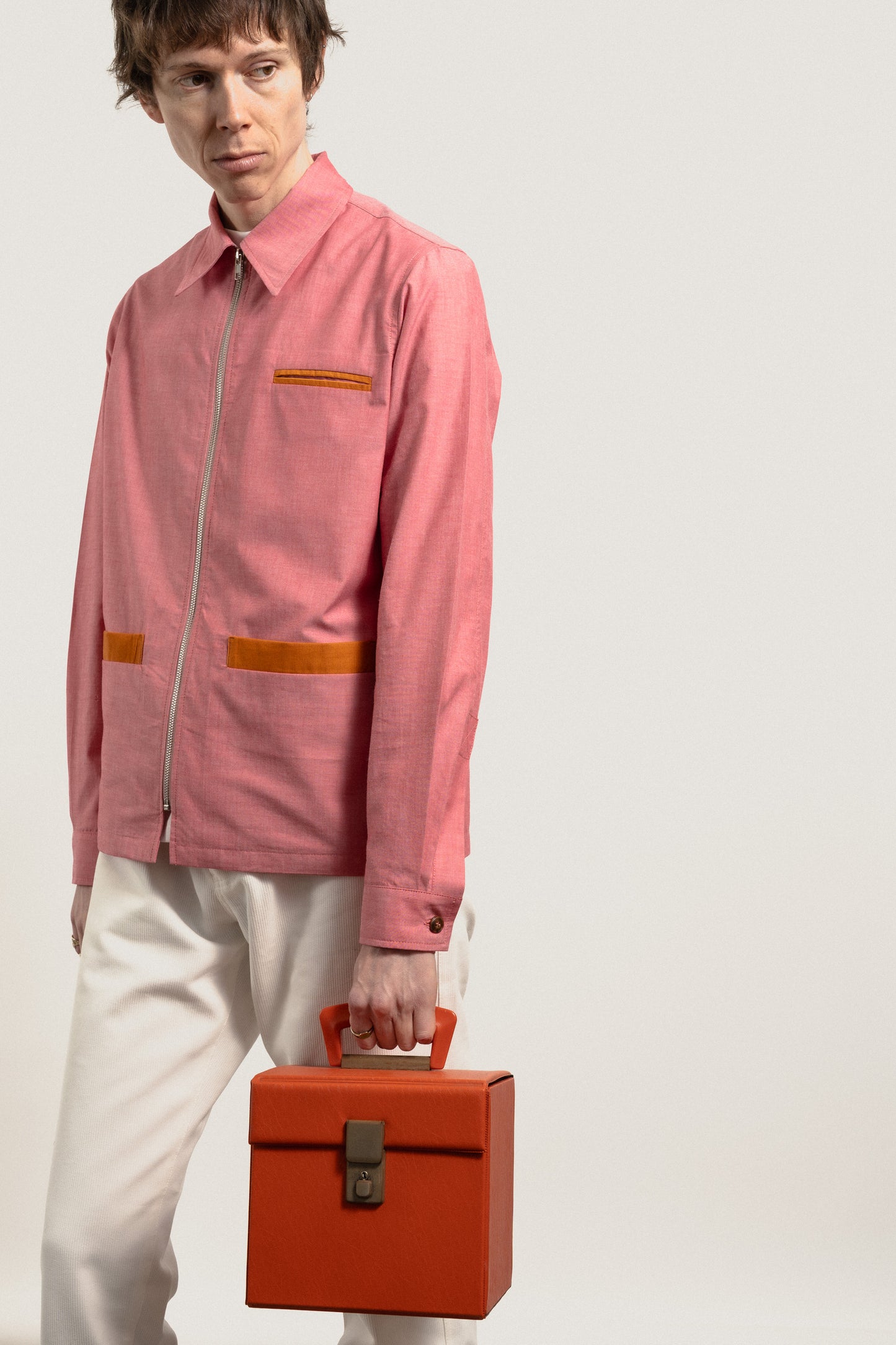 YARD Needle cord trim shirt - Pink