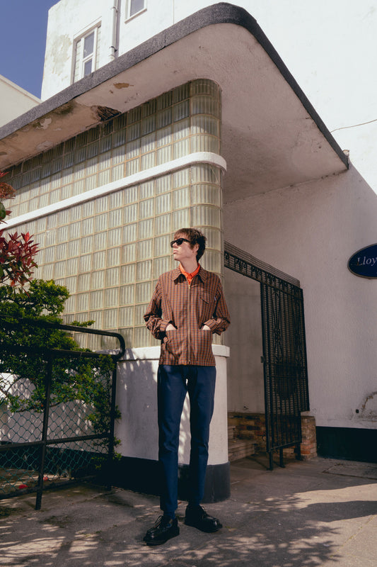 YARD Micro check shirt - Orange