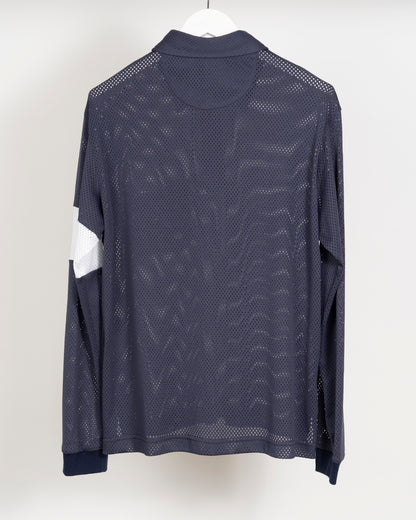 POOLS Airtex longsleeve polo - Navy