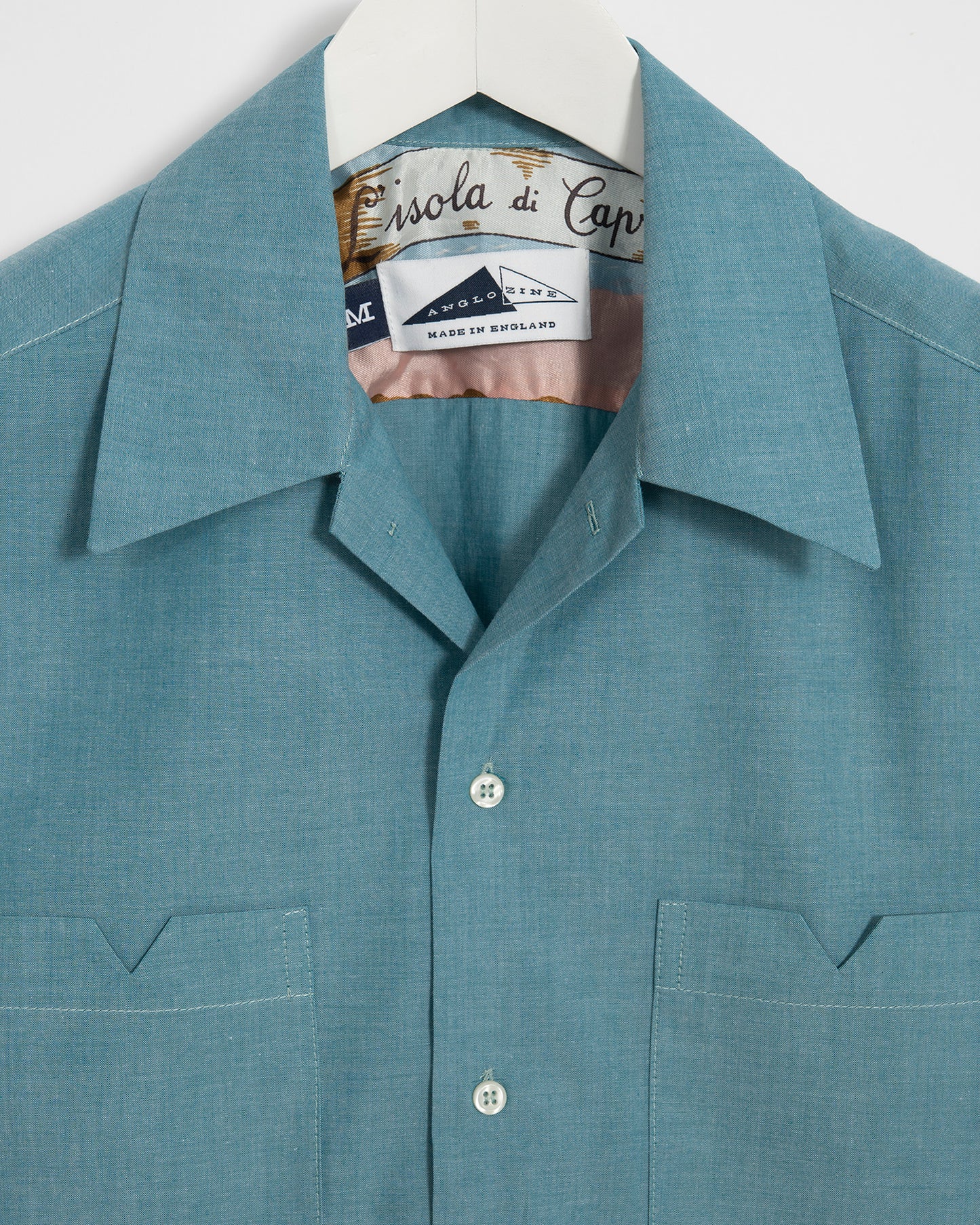 SONORAN Shirt with silk trim - Duck Egg Blue