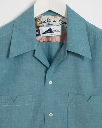 SONORAN Shirt with silk trim - Duck Egg Blue