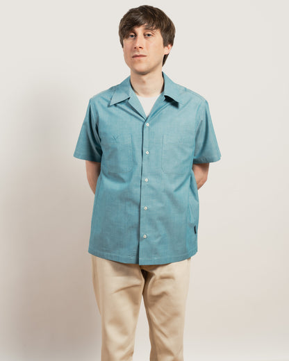 SONORAN Shirt with silk trim - Duck Egg Blue