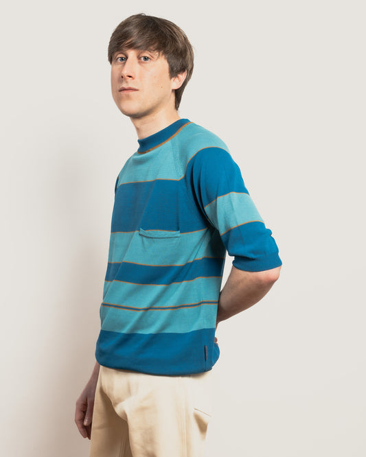 SOLERI Fine Gauge T-shirt - Kingfisher Blue